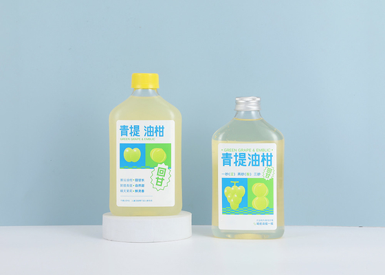 나사 모자를 가진 우유 차 병 250ml 350ml 300ml 500ml 플라스틱 주스 병