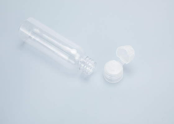 작은 대합조개 껍질 여행과 플립 캡 비어 있는 플라스틱 병 용기