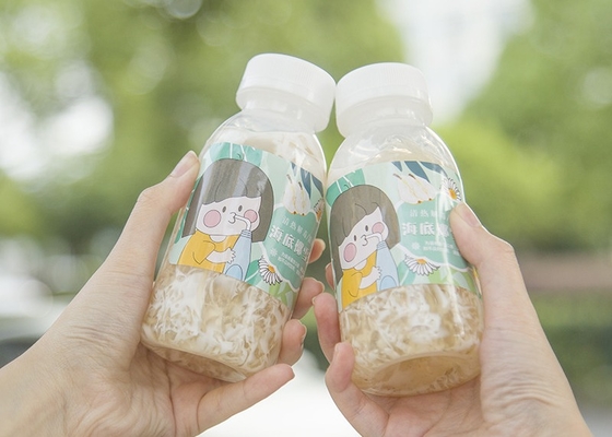 400개 밀리람베르트 14 온스 콩은 즙이 많은 차병 열 저항성 스퀘어 플라스틱 주스 병에서 짜냅니다