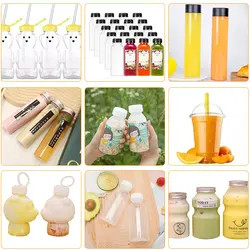 250ml 350ml 500ml 주스 병 BPA 없는 빈 정면 모양 플라스틱 PET 음료 병 주스 포장용