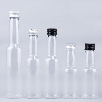 추천 50ml PET 플라스틱 병 주스 천연 주스 로고 병에 정액 병에 대한 사용자 지정 라벨 재고