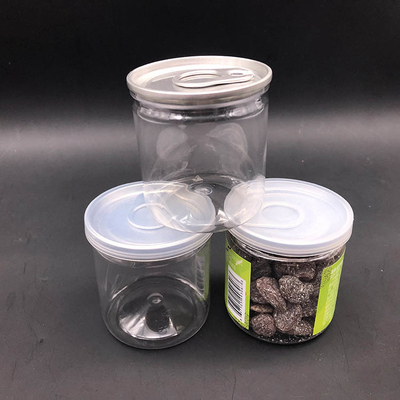 식품 등급 팝 캔 PET 투명한 플라스틱 캔 직경 80mm 300# 알루미늄 쉬운 오픈 엔드