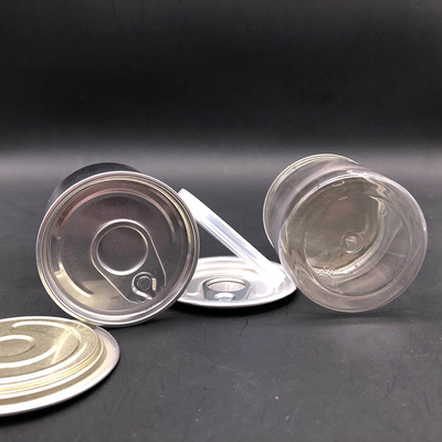 식품 등급 팝 캔 PET 투명한 플라스틱 캔 직경 80mm 300# 알루미늄 쉬운 오픈 엔드