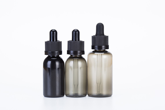 드롭퍼 병 10-120ml 매끄러운 나사 캡 사용자 지정 로고 투명 검은 사용자 지정