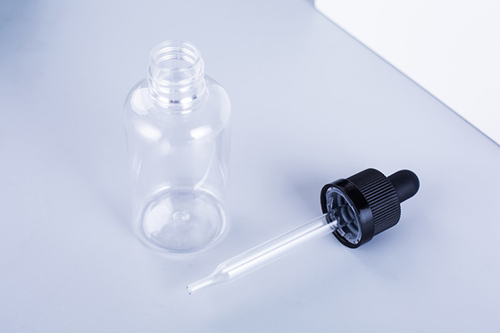 드롭퍼 병 10-120ml 매끄러운 나사 캡 사용자 지정 로고 투명 검은 사용자 지정