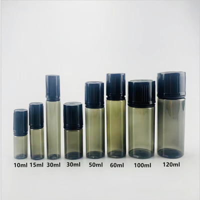 10ml-100ml PET 액체 방울병 사용자 지정 로고 스크린 인쇄 둥근 모양