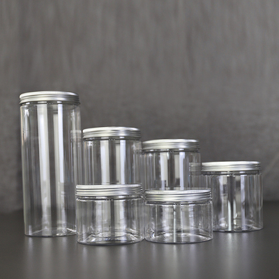 식품 등급 빈 화장품 몸 스크럽 얼굴 마스크 용기 PET 선명 30ml 500ml plast jar with lid