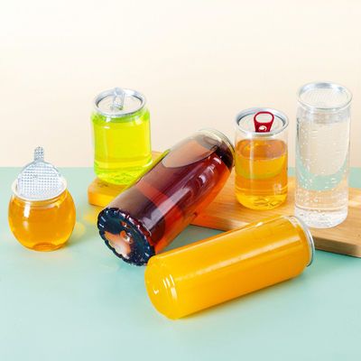 누출 방지 단열 플라스틱 우유 차 병 정면 둥글 선명한 나사기 뚜?? 120ml 250ml 350ml 500ml
