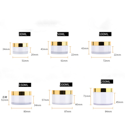 10ml-150ml 투명한 플라스틱 둥근 크림 병 압력 민감 가스켓