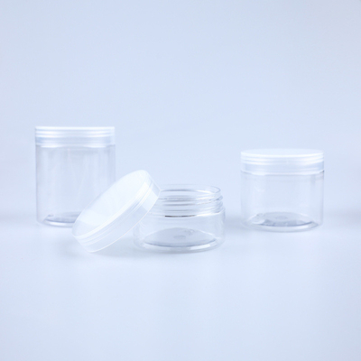 60Ml 100Ml 200Ml 250Ml 반려동물 맑은 화장품 크림 항아리 검은 모자를 가진 플라스틱 스크럽 컨테이너