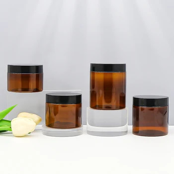 PET 플라스틱 용기 1oz 2oz 4oz 6oz 8oz 12oz 16oz 알루미늄 뚜?? 을 가진 투명한 넓은 입 플라스틱 용기