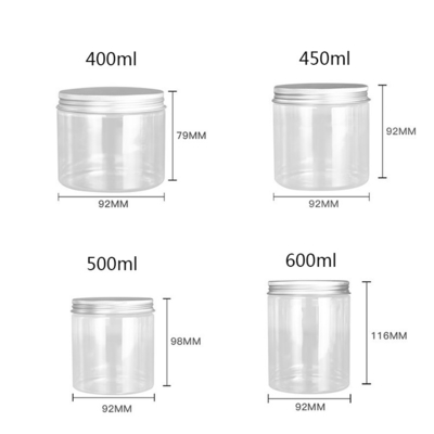 식품 등급 흰색 플라스틱 4oz 8oz 300ml 500ml 둥근 모양 빈 눈 크림 얼굴 크림 항아리 16oz 용기
