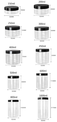 식품 등급 흰색 플라스틱 4oz 8oz 300ml 500ml 둥근 모양 빈 눈 크림 얼굴 크림 항아리 16oz 용기