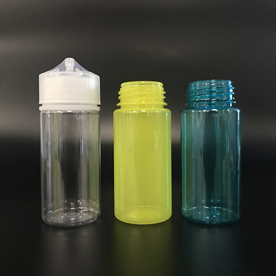 E 액체용 금속 나사 캡이 있는 100ml 선명한 PET 플라스틱 병
