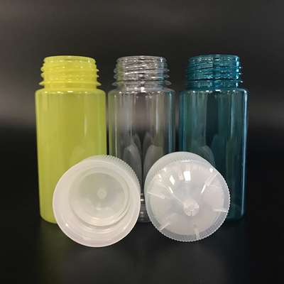 E 액체용 금속 나사 캡이 있는 100ml 선명한 PET 플라스틱 병