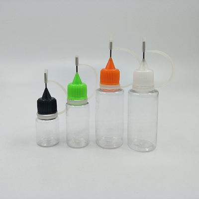 용량 라인을 가진 30ml 투명한 PET E 액체 유리 병