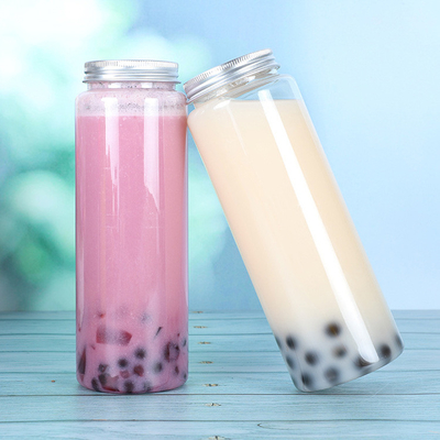 뚜?? 에 손잡이 와 나사 가 있는 투명 500ml 플라스틱 거품 차 잔