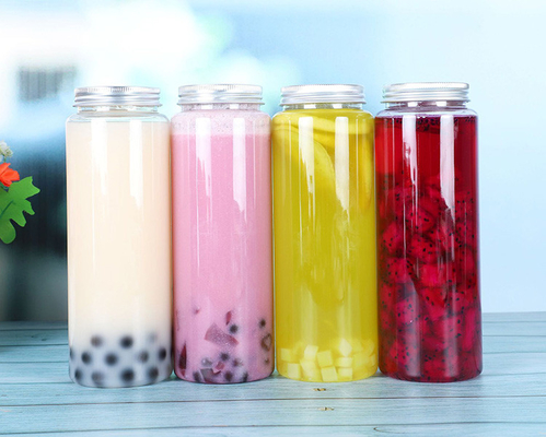뚜?? 에 손잡이 와 나사 가 있는 투명 500ml 플라스틱 거품 차 잔