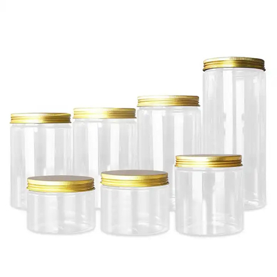 다재다능한 500ml 플라스틱 두 번 봉인 된 항아리 꿀 건조 과일 및 화장품에 적합 알루미늄 캡과 함께 PET 병
