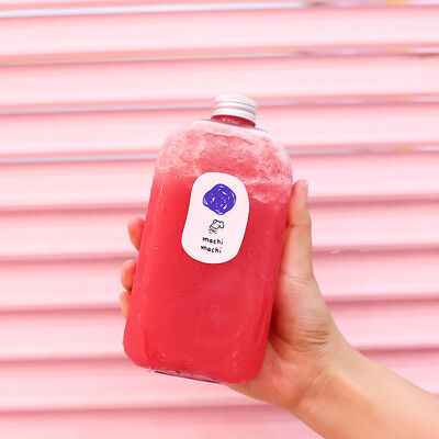 중간 크기의 투명 밀크티 병, 사각형 및 원형 모양, 음료 포장 및 보관 솔루션에 적합