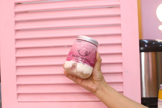 모던 밀크티 병 투명 스크류 뚜껑 내구성이 뛰어나 재사용 가능한 플라스틱 용기 음료 포장 및 보관에 이상적