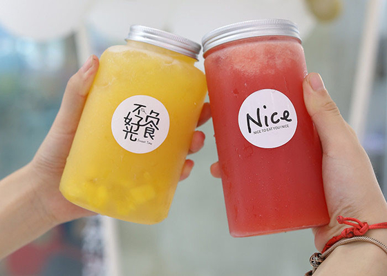 밀크 차 350ML 500ML을 위한 플라스틱 재사용할 수 있는 주스 병