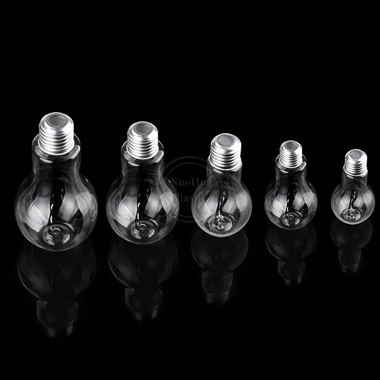 BPA 무료 맑은 50ML 100ML 150ML 얼음 커피 차 평면 애완 동물 플라스틱 주스 병 나사 알루미늄 캡