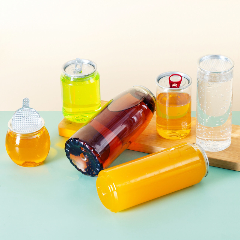 누출 방지 단열 플라스틱 우유 차 병 정면 둥글 선명한 나사기 뚜?? 120ml 250ml 350ml 500ml