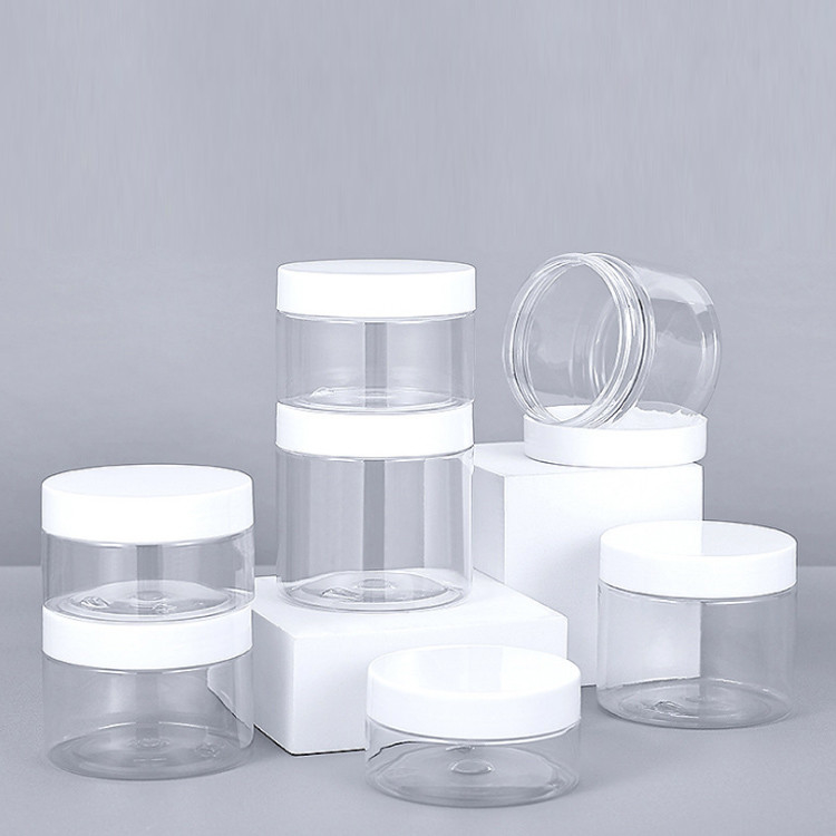 투명한 PET 200ml 250ml 300ml 500ml 넓은 입 PET 투명한 병 알루미늄 뚜??