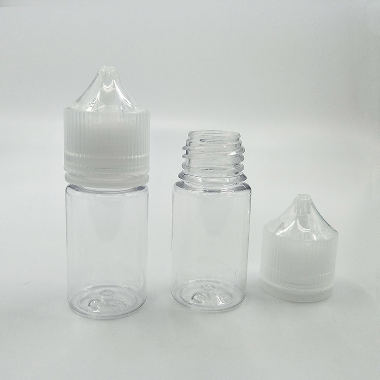 맞춤형 10-100ml 인쇄 PET E 액체 병 둥근 껍질 병 어린이 보호 캡과 함께