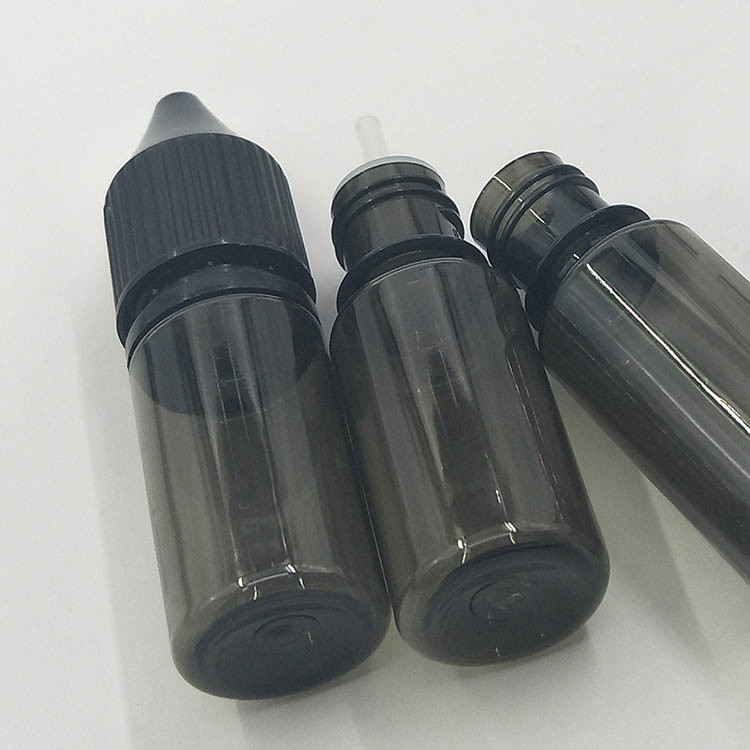 10ml PET 병과 투명한 어린이 보호 캡을 사용하여 안전한 E 액체를 보관하십시오.