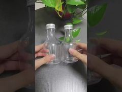 50ml 100ml 150ml 플루트 와인 주스를 위한 스크루 캡이 있는 PET 플라스틱 병